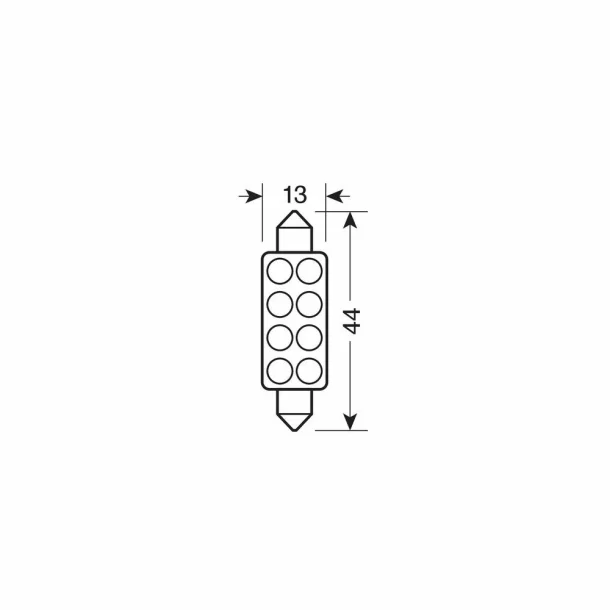 Bec tip LED 12V sofit cu 8 leduri 13x44mm SV8,5-8 1buc -Alb Y