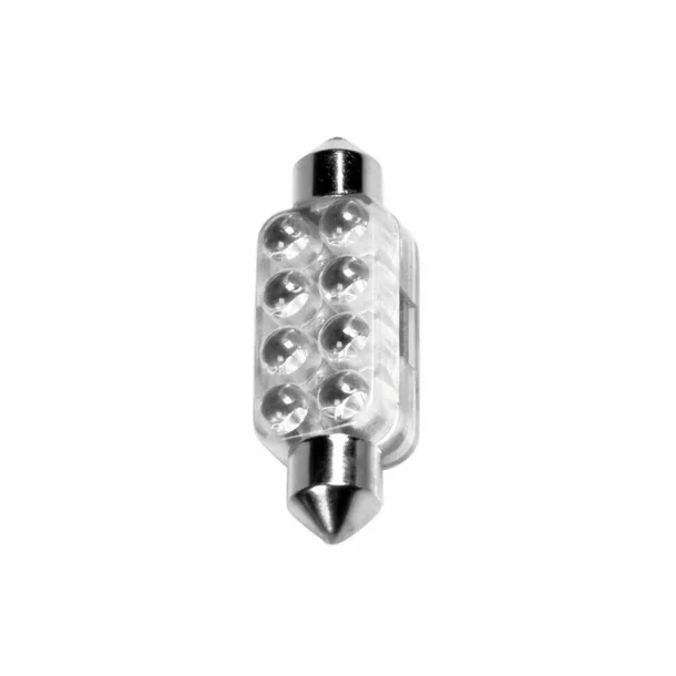 LED típusú izzó 12V szoft 8 db LED-del 13x44mm SV8,5-8 1db - Fehér Y