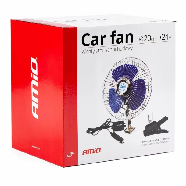 Amio oscillating fan with metal grid, Ø20cm, 24V