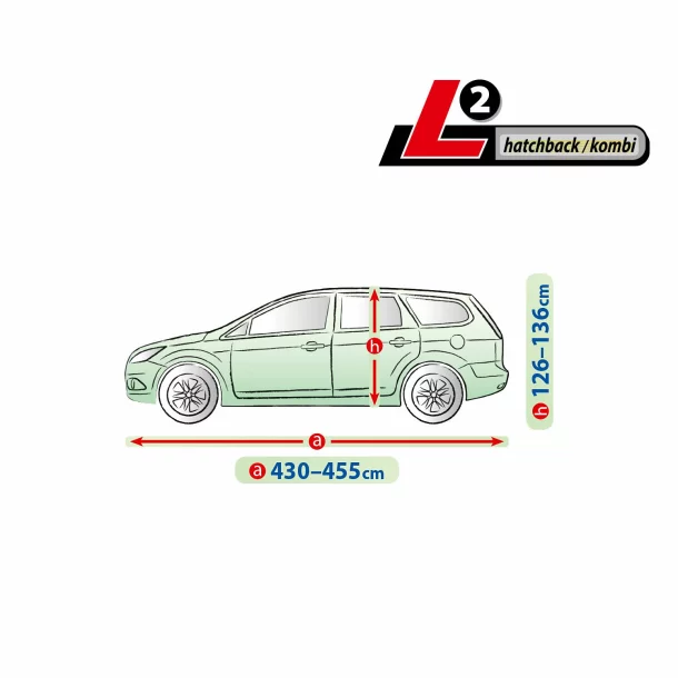 Membrane Garage komplet autótakaró ponyva, teljesen vízálló és légáteresztő - L2 - Hatchback/Kombi