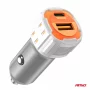 Incarcator rapid cu doua porturi, USB-A si USB-C, 20W, 12V/24V, Amio