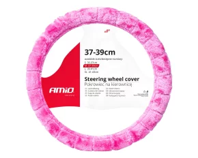 Amio steering wheel cover in faux fur SWC-54-M - Ø 37-39 cm - Pink
